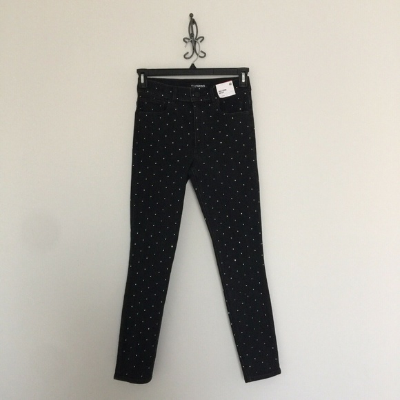 Express Mid Rise Rhinestone Studded Ankle Legging - Picture 3 of 8